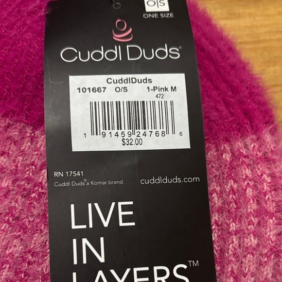 Cuddl Duds Women"s Winter Beanie Hat and Glove Set Pink Fall/Soft OS NEW - Picture 5 of 8